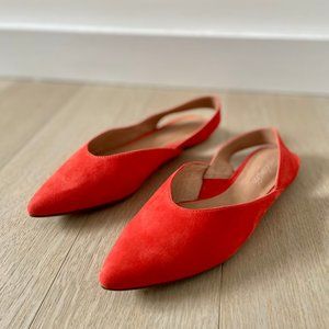 Madewell Ava Slingback Suede Pointed Flats (NEW)